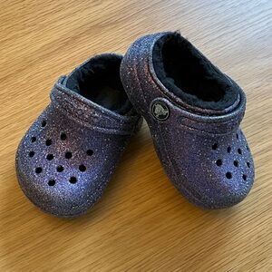 Kids Glitter Crocs - Purple